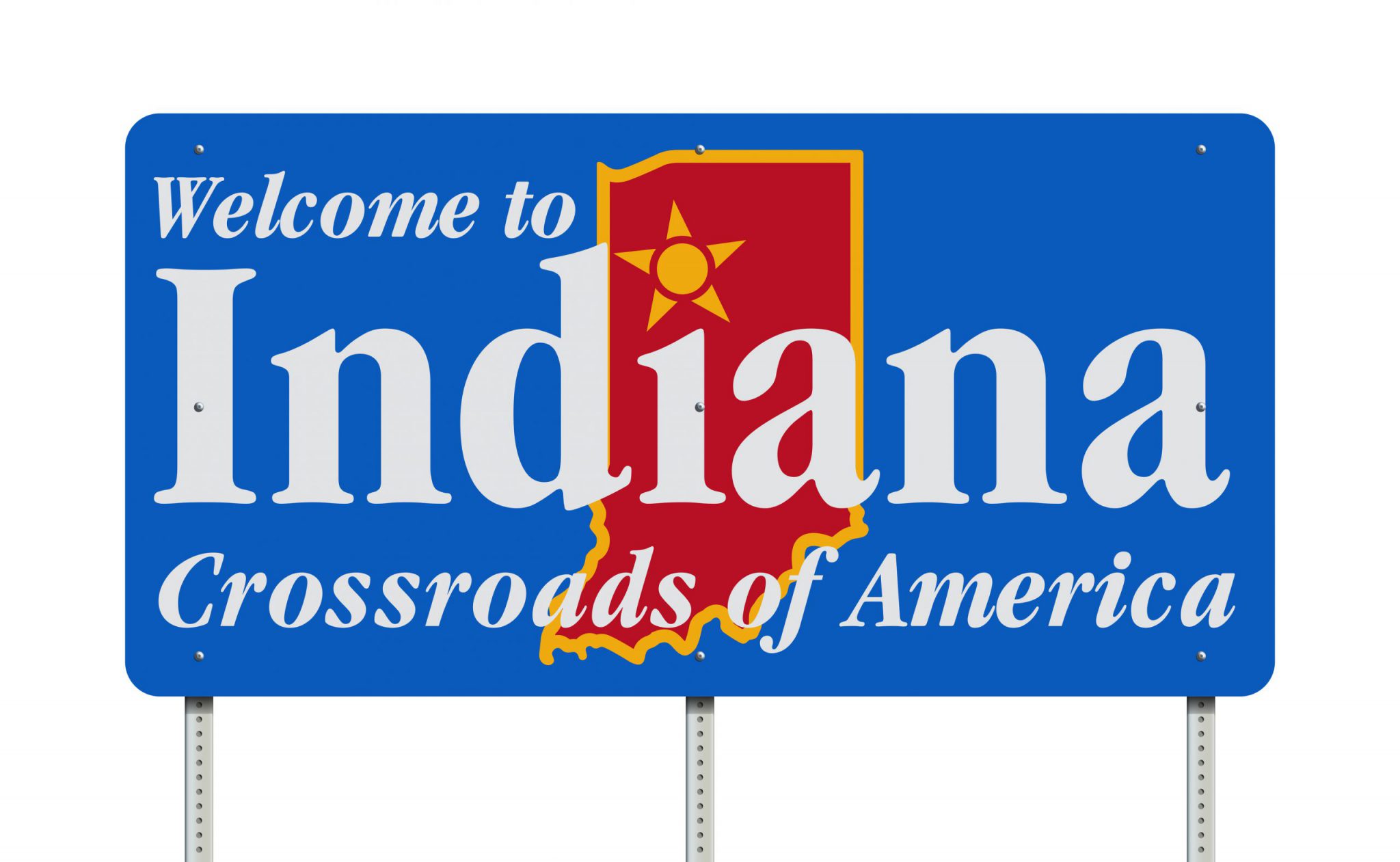 welcome to Indiana road sign