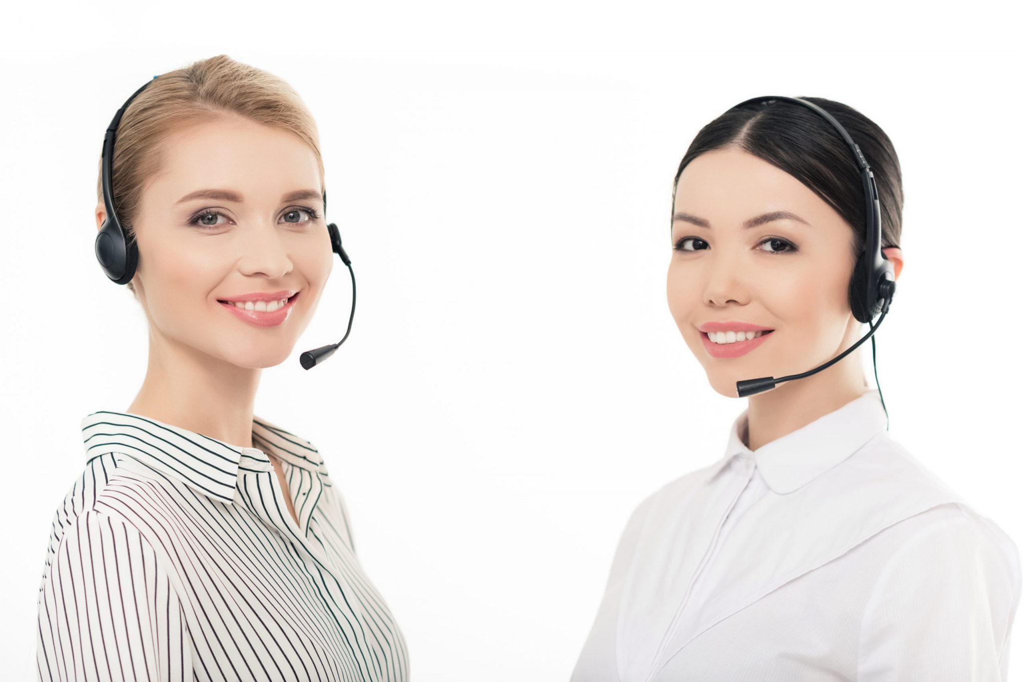 smiling call center operators