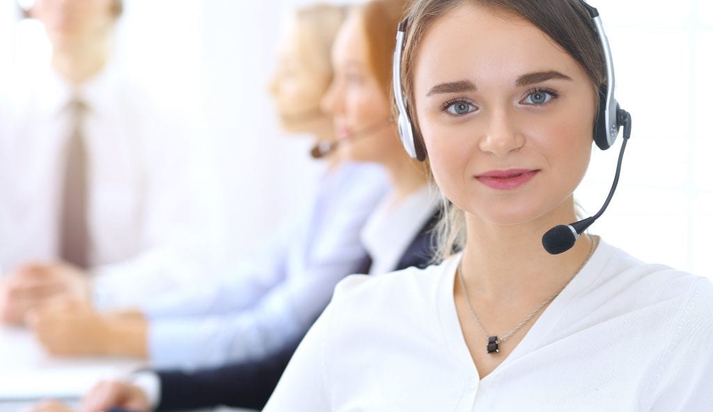 telemarketing company worker female